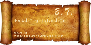 Borbély Talamér névjegykártya